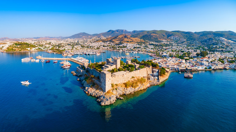 Castle on a peninsula along the Turkish Riviera