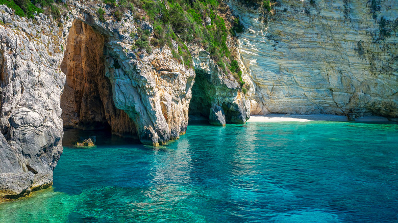 Amazing sea caves in Paxos, Greece