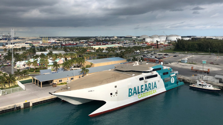 Balearia Caribbean ferry docked at Grand Bahama Island