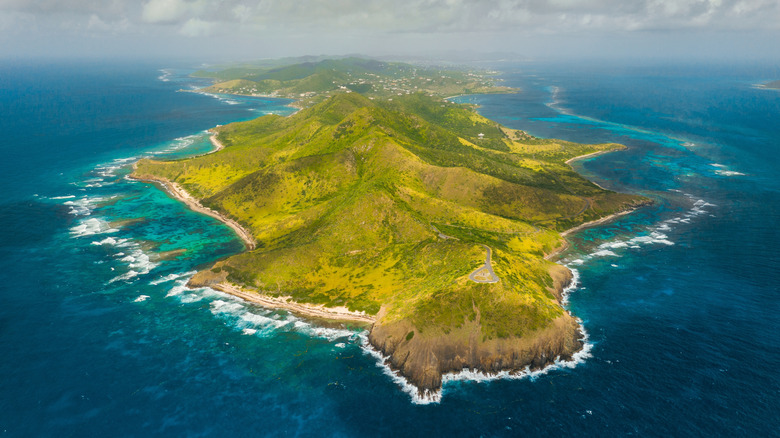 Drone view of St. Croix in the U.S. Virgin Islands