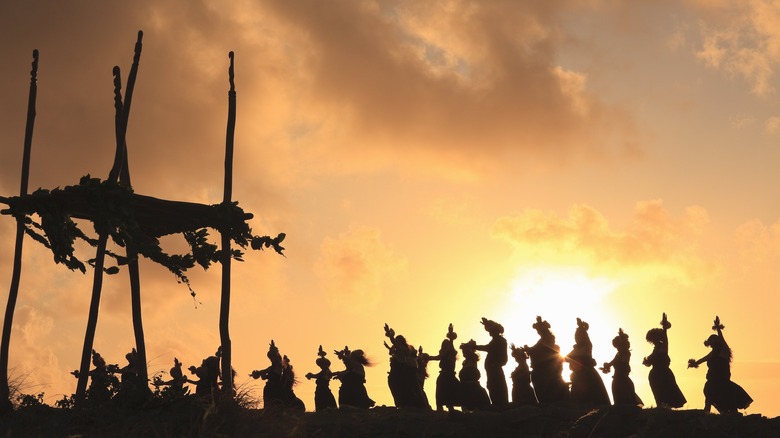 sunrise ritual on Moloka'i