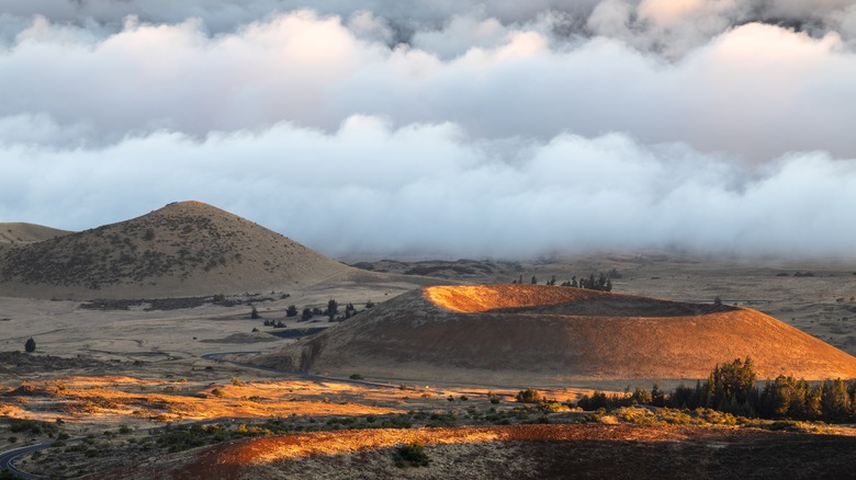 Volcanic landscape on Saddle Road in Hawaii