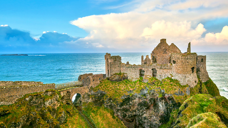 Castle ruins on outcrop, Northern Ireland