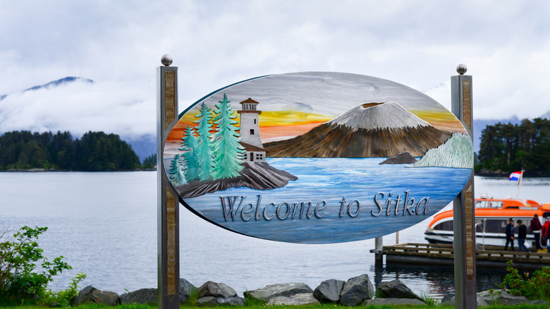 Sign board in Sitka, Alaska