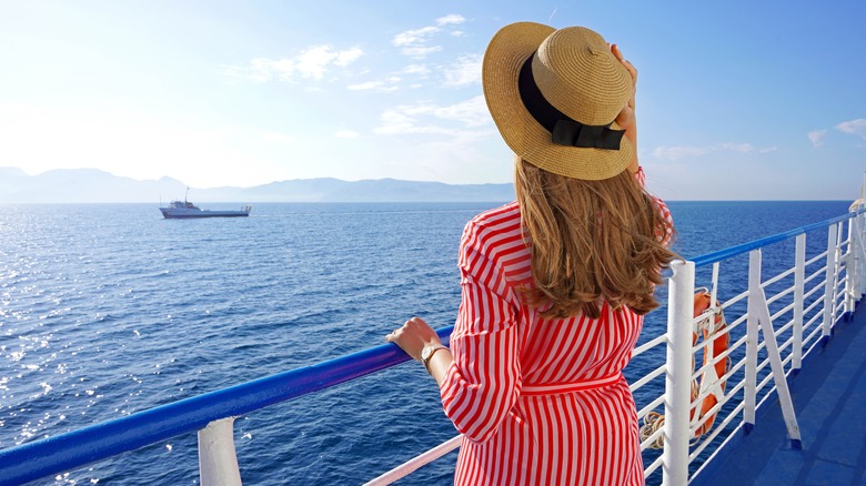 Woman enjoying a cruise