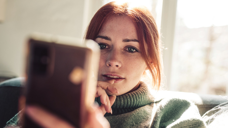 Woman using her phone