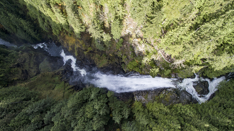 aerial view of Wallace Falls
