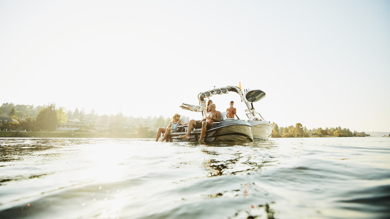 People relaxing on a boat