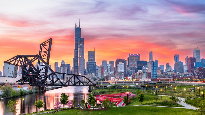 Chicago skyline from Ping Tom Park