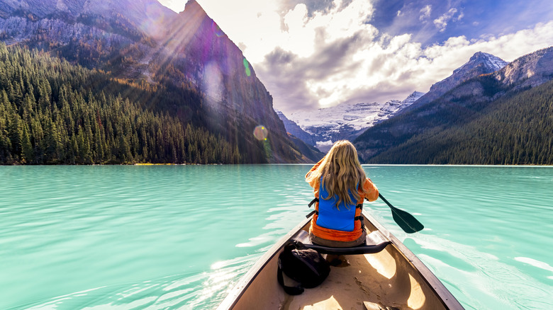 Canoe on Lake Louise