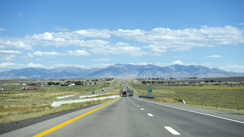 Traffic on I-80 Nevada outside of Wells