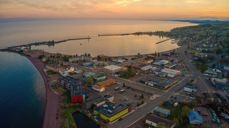 Aerial view of Grand Marais, Minnesota