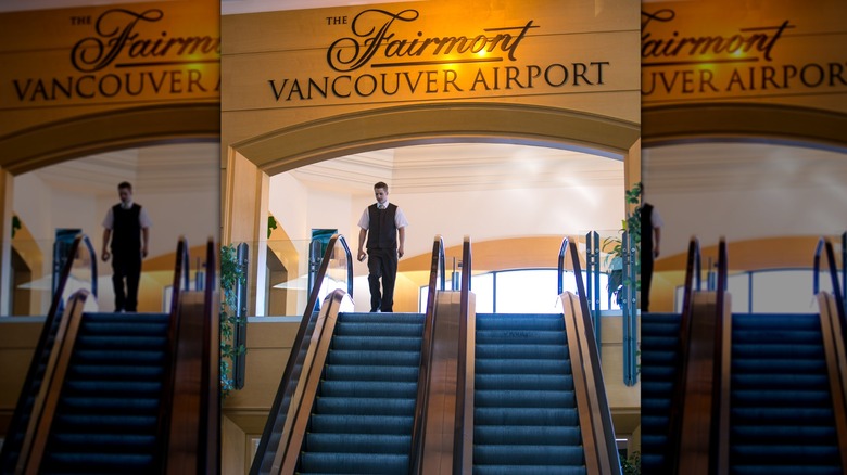 Escalator to Fairmont Vancouver Airport