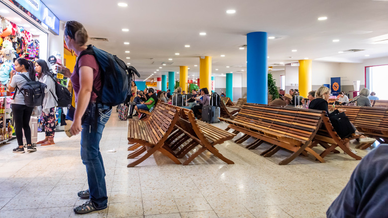 Inside of BZE airport