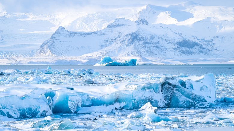 An icy winter scene in Iceland