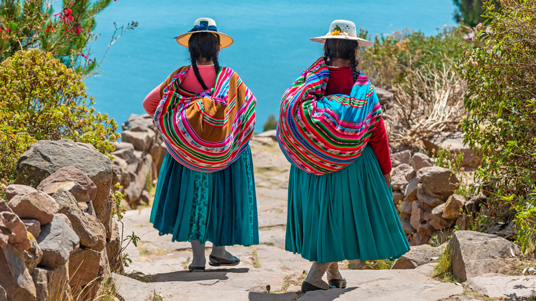Women walking on Taquile Island