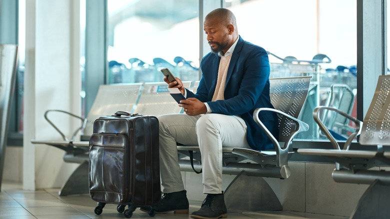 Man sitting in airport