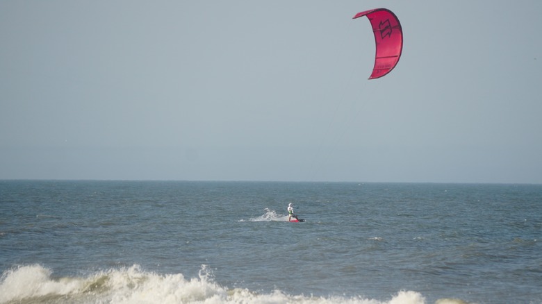 Kite sailer in Rehoboth Bay, Dewey Beach, Delaware