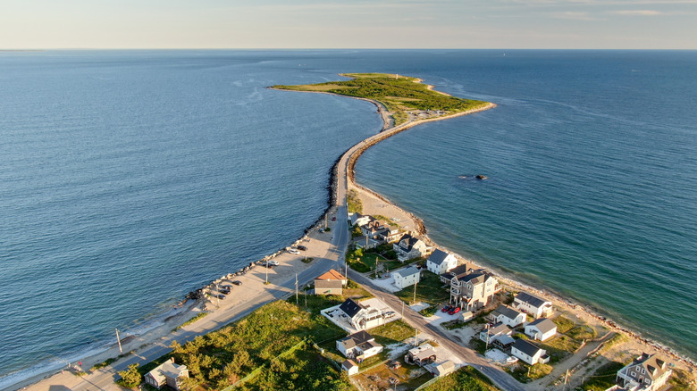 Aerial view of Gooseberry Island, Massachusetts