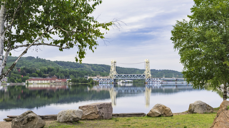 bridge view from park