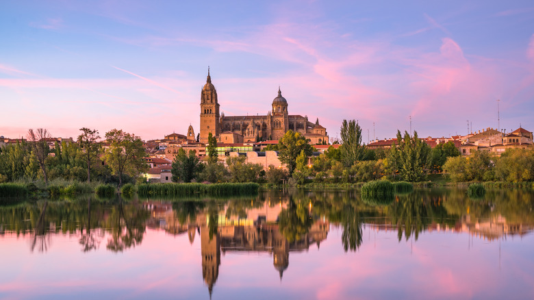 Salamanca cathedral at sunset