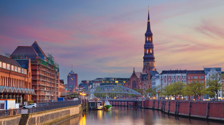 Bridge over river, Hamburg, Germany