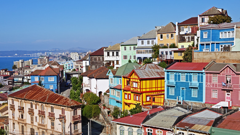 a colorful hillside in Valparaiso