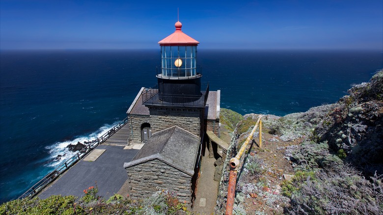 Point Sur lighthouse and sea