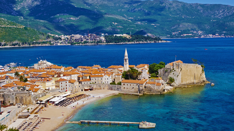 Beach in front of Budva