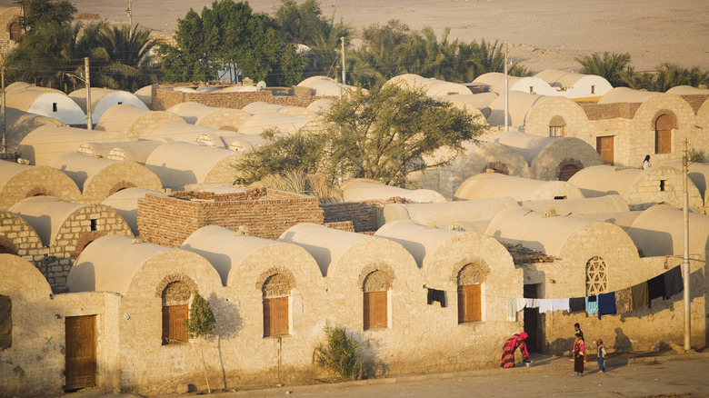 Stone houses in Luxor, Egypt