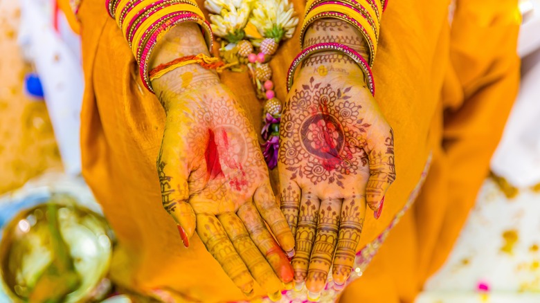 Haldi ceremony at Hindu wedding