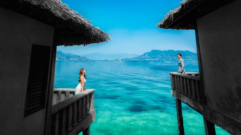 Couple at a tropical resort