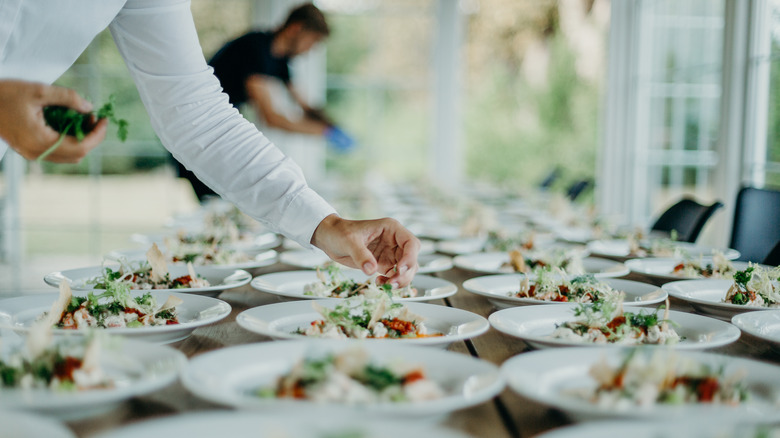 Food at a wedding