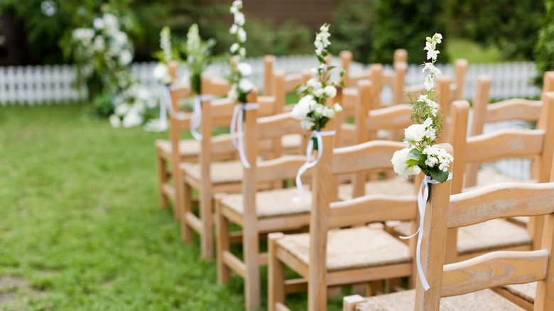 Chairs for a wedding ceremony