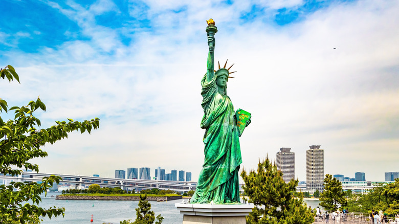 The famous Statue of Liberty recreation on Odaiba, Tokyo, Japan