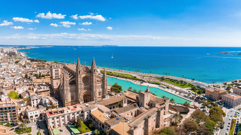 aerial view of Mallorca cathedral