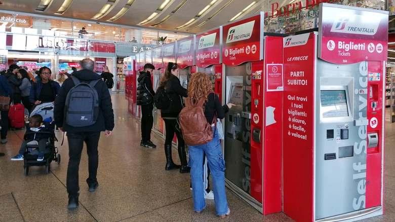 travelers at Termini railway station