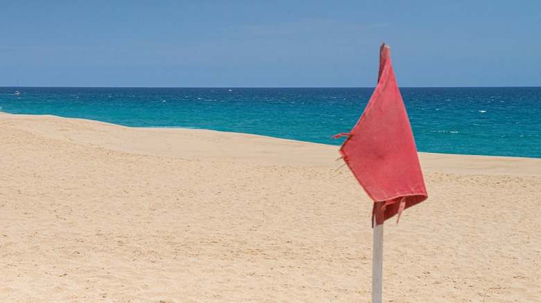 Red flag at beach 