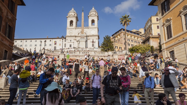 Tourists on the Spanish Steps