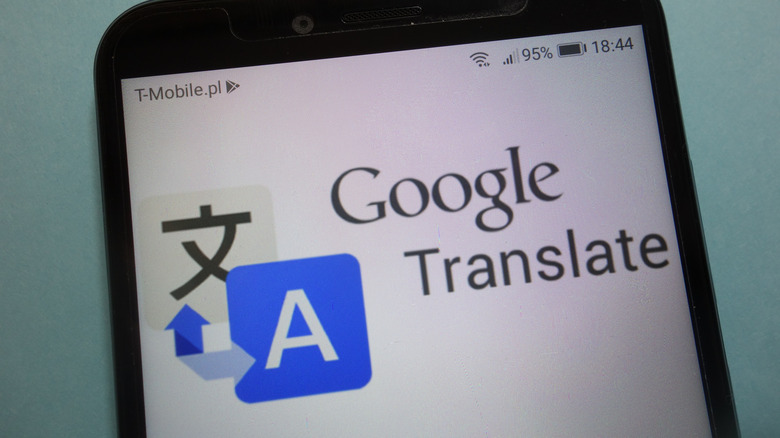 Google Translate app on a screen
