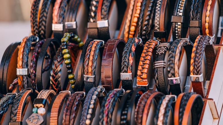 leather bracelets collection