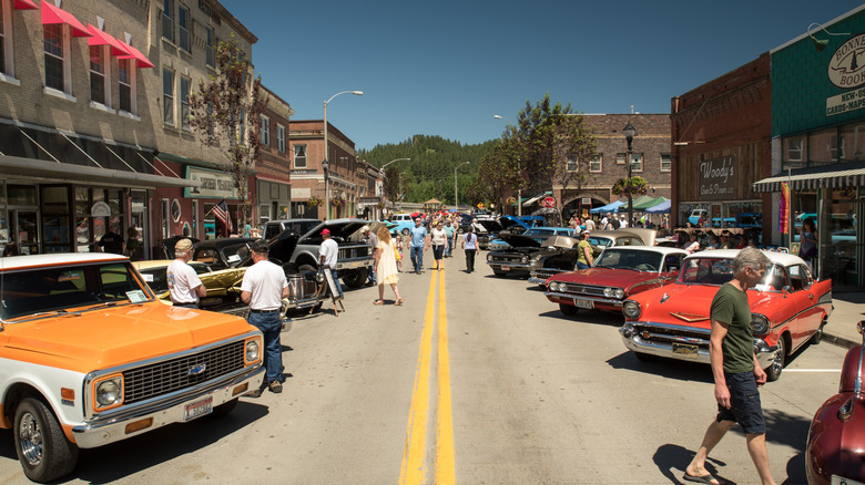 Downtown Bonners Ferry during the city's classic car festival in June