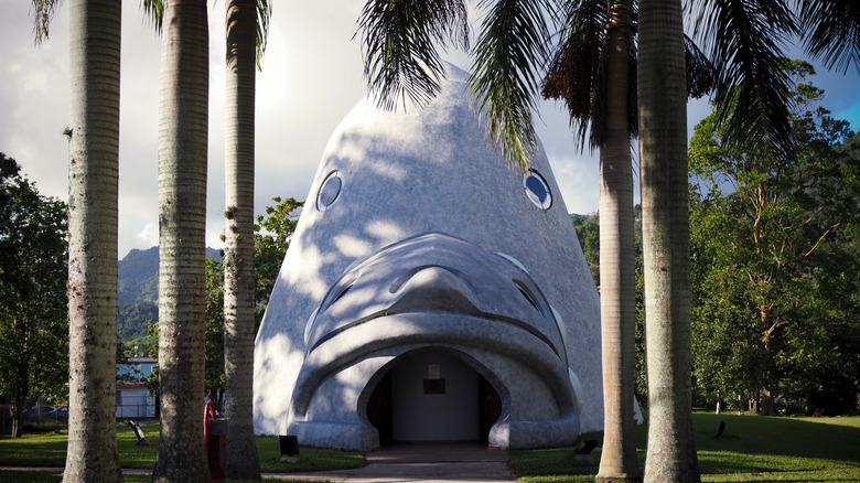 El Cemí Museum in Jayuya amidst palm trees and greenery