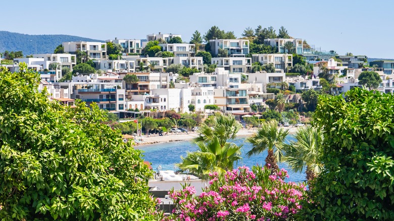 White washed architecture on Bodrum coast