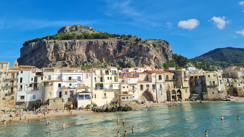 Cefalù beach and cliff