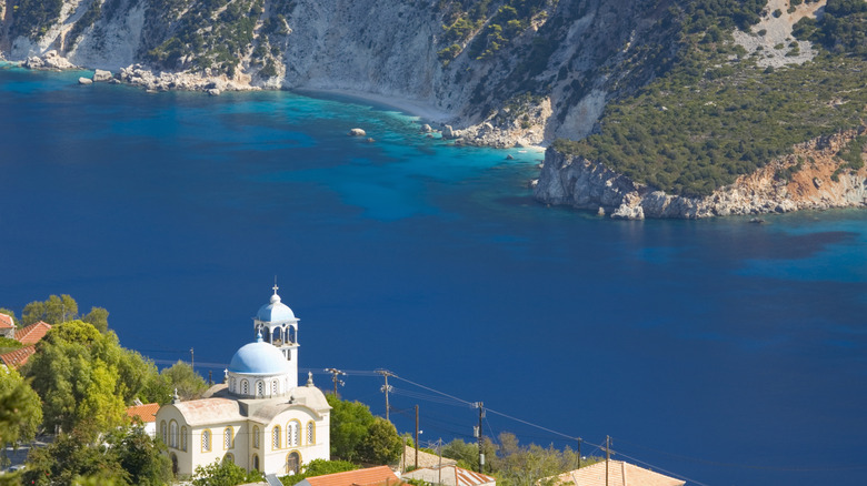 a church in Ithaki aerial