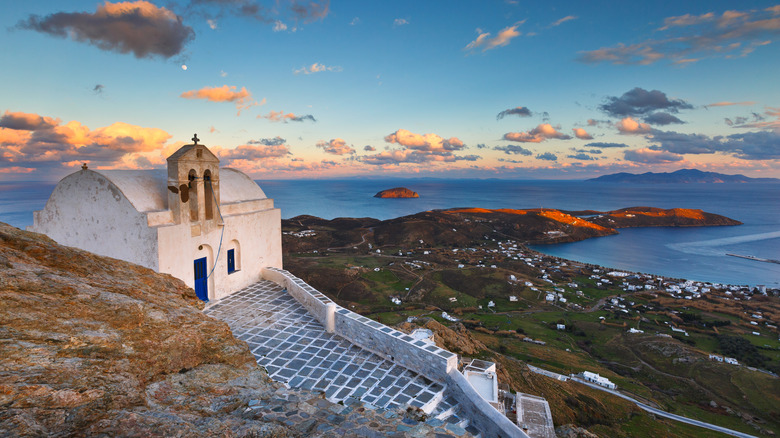 Serifos church at sunset