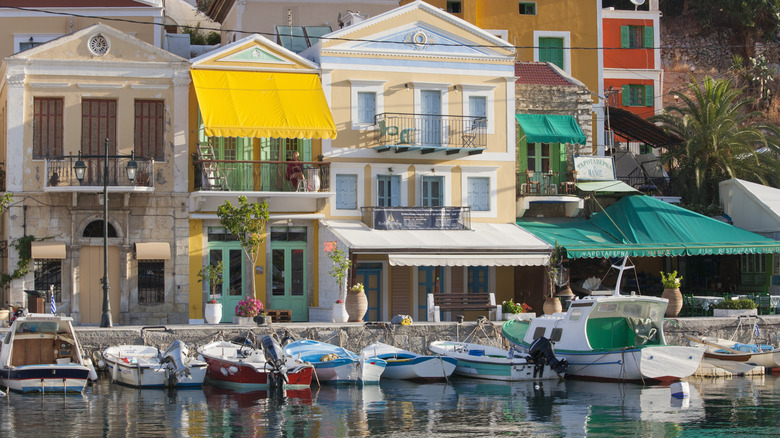 colorful homes in Symi