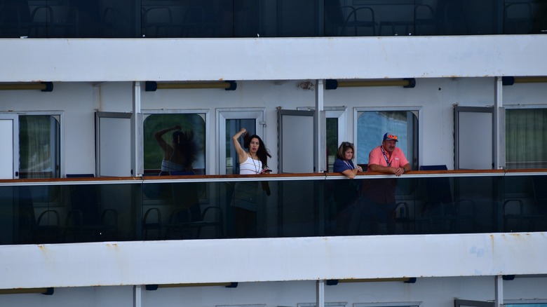 Families on balconies