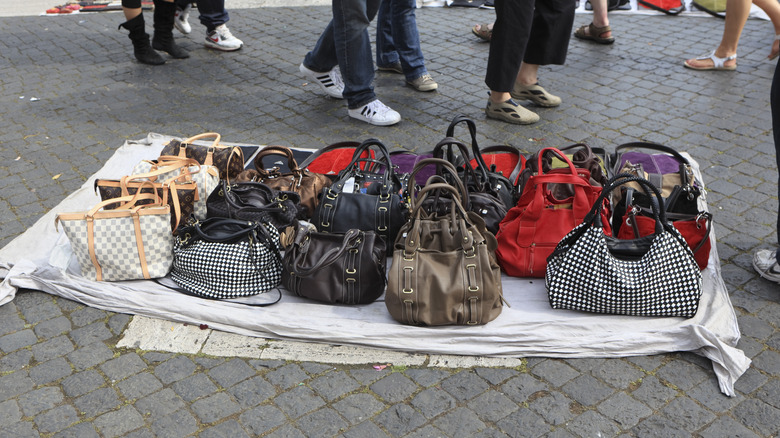 Fake bags on sale near Piazza di Spagna